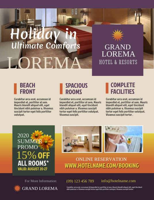 Hotel Flyer Template Postermywall