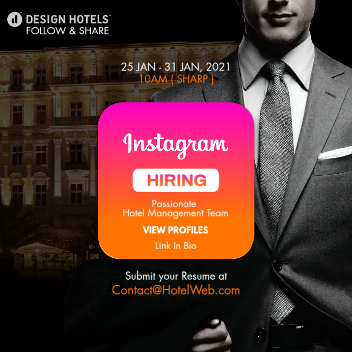 Copy of Hotel Hiring Job Post 2021 Template PosterMyWall