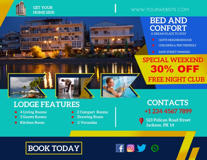 hotel marketing template Flyer (US Letter)