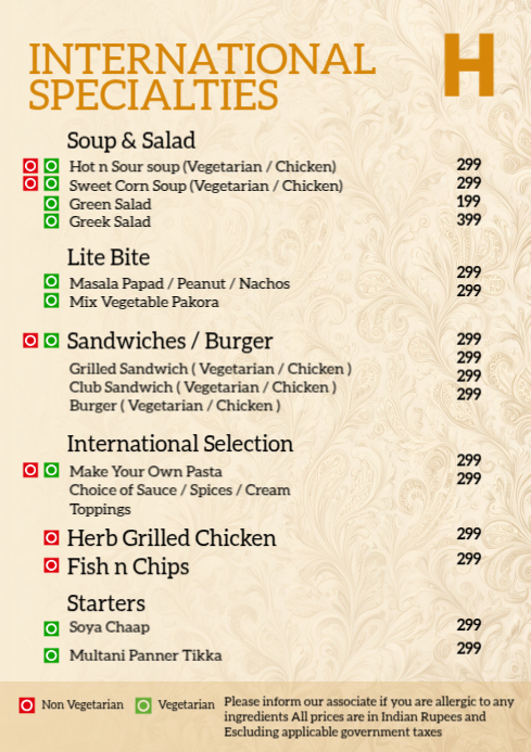 Hotel Menu Card 2026 Template | PosterMyWall