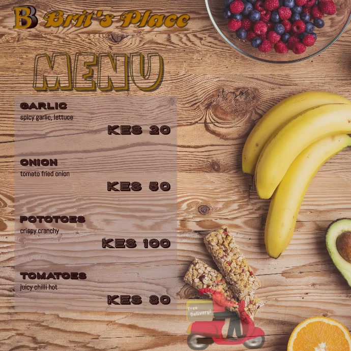 Hotel Menu Instagram Post template