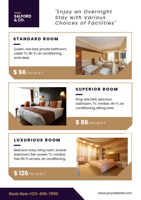hotel price list template | PosterMyWall