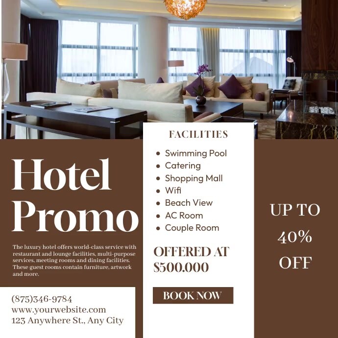 Promo Layout Examples Modèle Hotel Promo | PosterMyWall