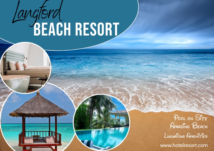 hotel promotion, hotel advertisement A4 template