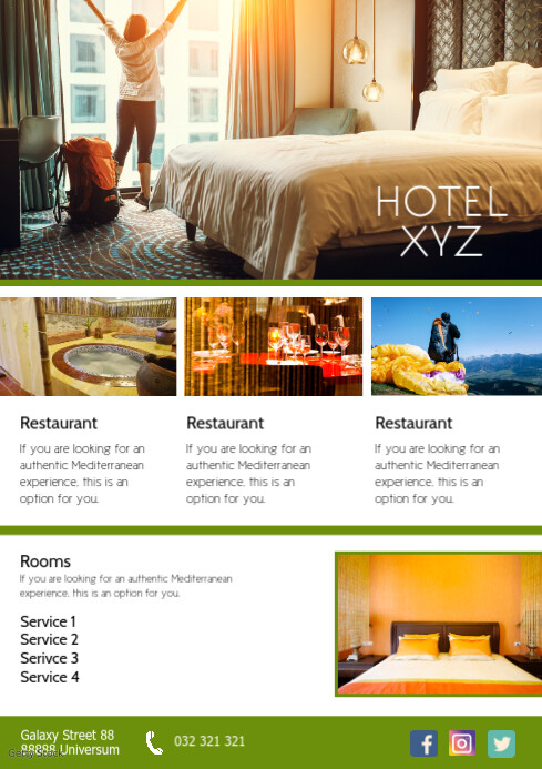 Hotel Promotion Bookings Sale Flyer Rooms Template | PosterMyWall