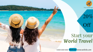 White Travel Promotion Digitalt display Template