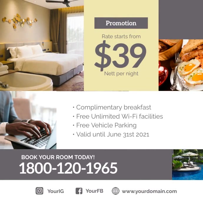 Hotel Promotion Instagram Social Media template