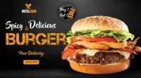 hotel restaurant burger pizza delivery flyer Digital Display (16:9) template