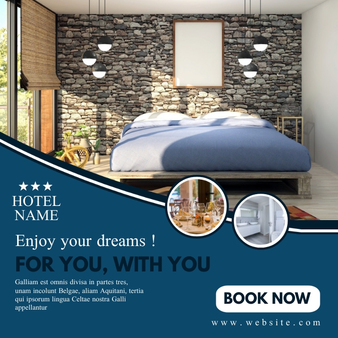 hotel room promo advertisement Template | PosterMyWall