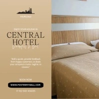 hotel social media video banner post Quadrato (1:1) template