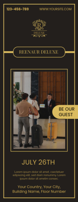 Hotel template design Meia página - Letter