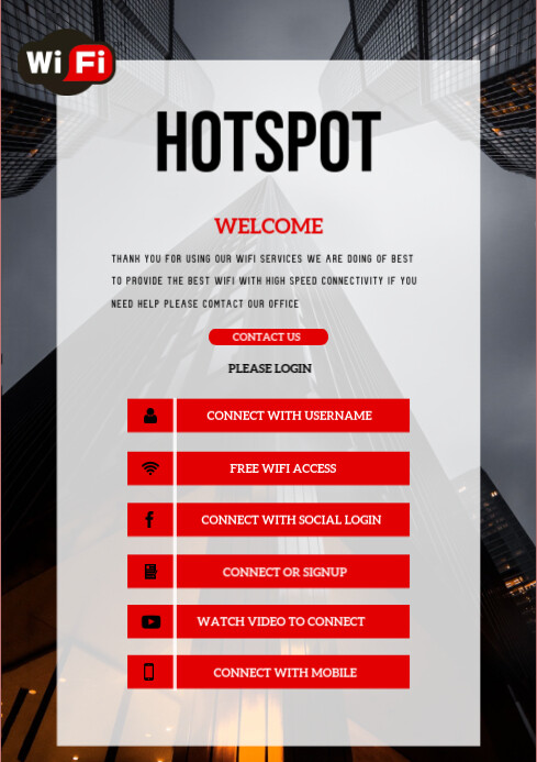 Hotspot log in page flyer A4 template