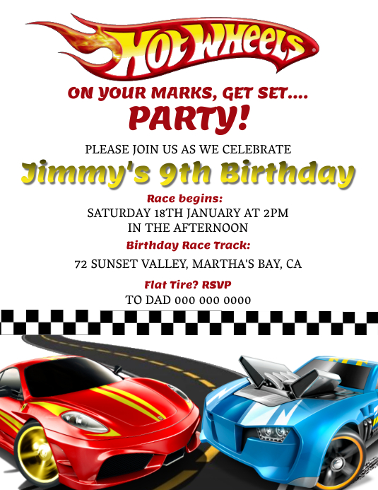Modele D Invitation D Anniversaire Hotwheels Postermywall Modele D Invitation D Anniversaire Hotwheels Postermywall