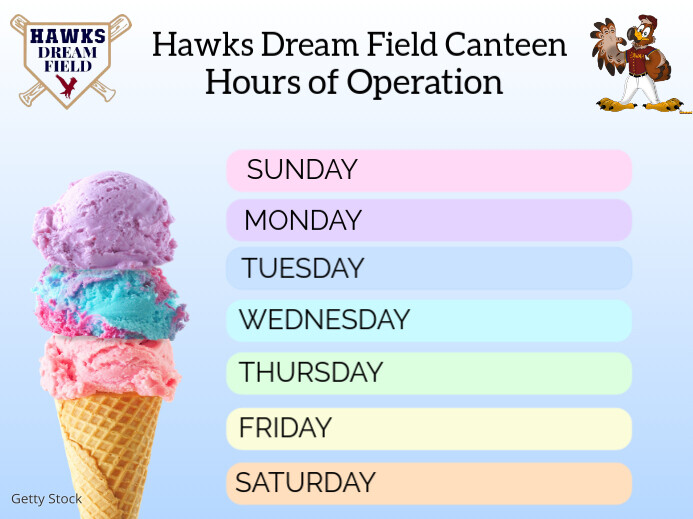 Hours of Operation Flyer US Letter 庭院招牌 template