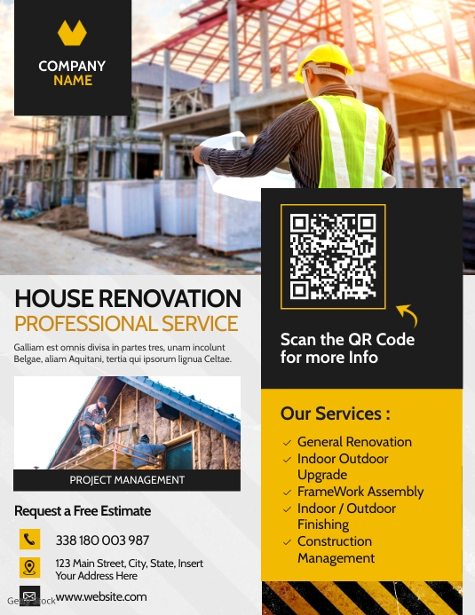 Flyer Building Insections house building and construction company flyer Template | PosterMyWall