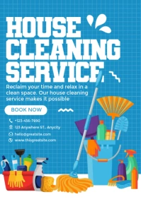 House Cleaning Service ads A4 template