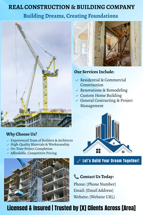 House Construction and Building Ad Poster template