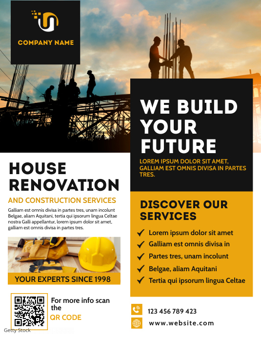 house construction services flyer advertiseme Template | PosterMyWall