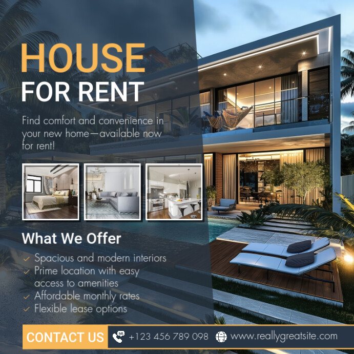 Copy of House for Rent Poster Template | PosterMyWall