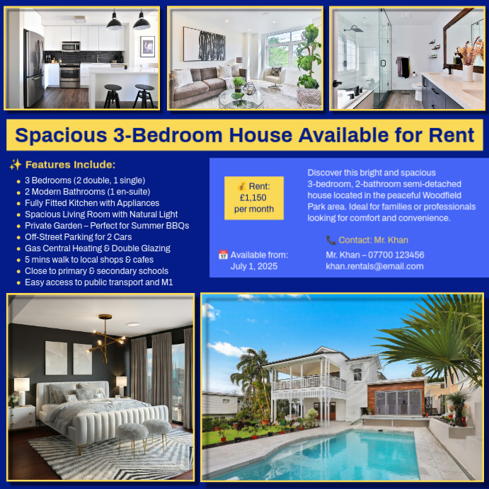 House for Rent Real Estate Ad Template | PosterMyWall