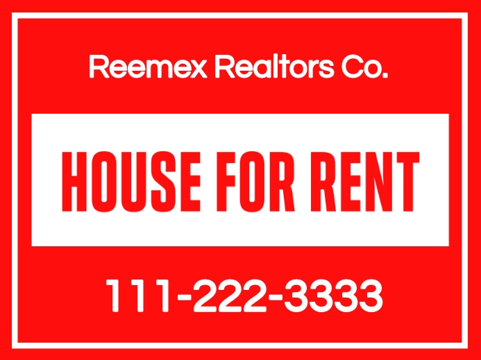 House For Rent Signage Yard Sign Template | PosterMyWall