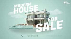 Turquoise House For Sale Ad Twitter Post Template