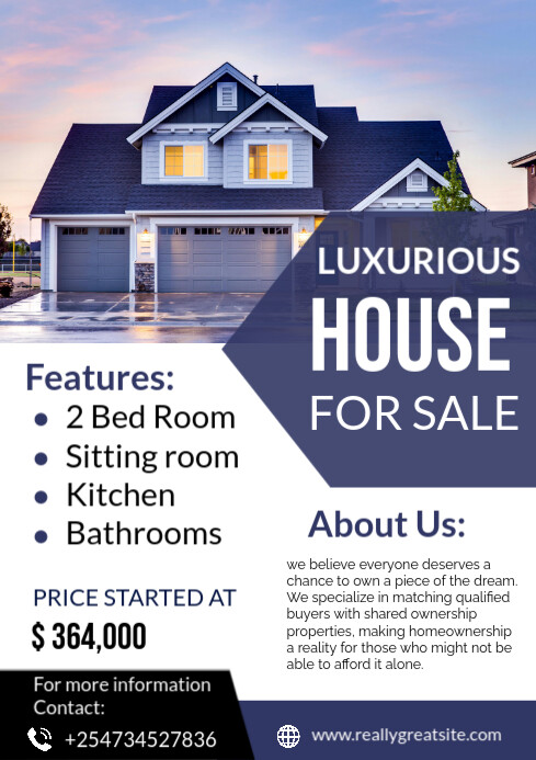 HOUSE FOR SALE DESIGN TEMPLATE | PosterMyWall