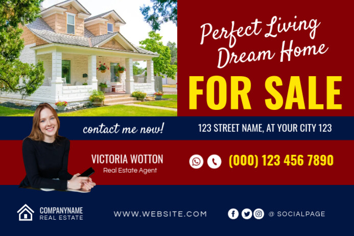Copy of house for sale real estate property yard sign | PosterMyWall