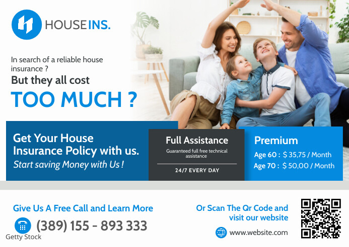 Copy of House insurance postcard advertisement corpor | PosterMyWall