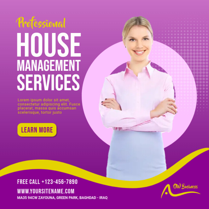 House Management Post Template | PosterMyWall