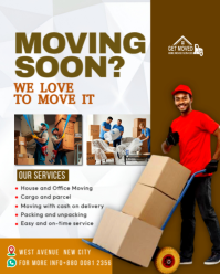 house movers home building relocation company office moving services business ads flyer template Instagram Portrait