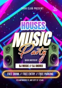 house music party A4 template