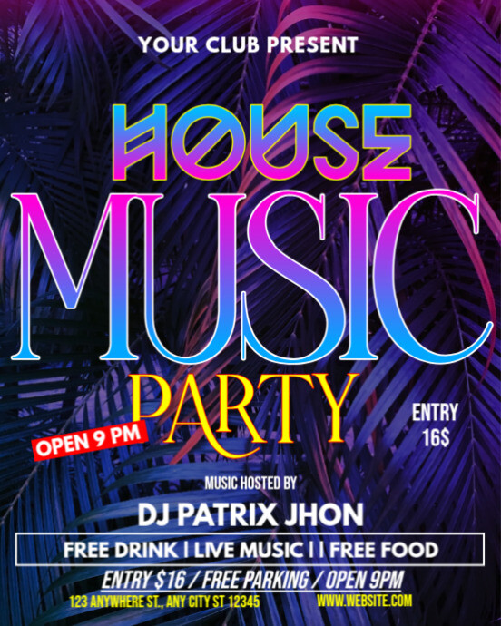 House music party post Template | PosterMyWall