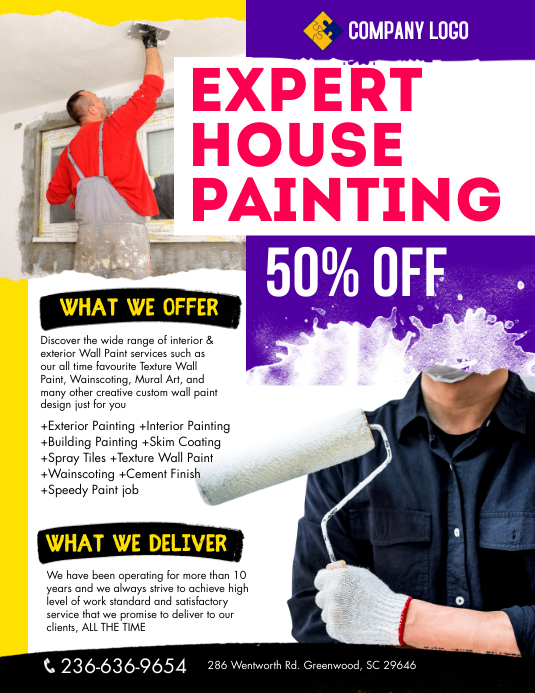 House Painting Services Flyer Volantino (US Letter) template