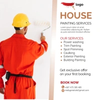 House painting services poster template สี่เหลี่ยมจัตุรัส (1:1)