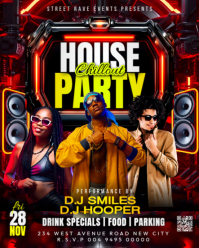 House Party Indoor Living Room Home Dj Live Music Celebration Birthday Invitation Flyer Template Ins Instagram Portrait