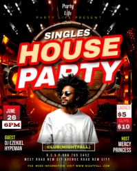 House party music dj night dance club event social media promotion online poster flyer template Instagram Portrait