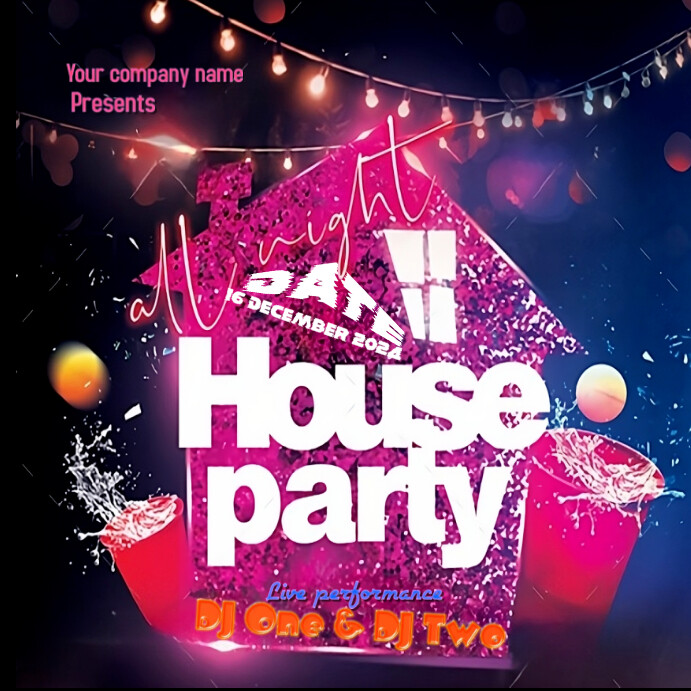 House Party Template Poster Flyer Event invit PosterMyWall
