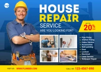 House Repair Service Banner ad Briefkaart template