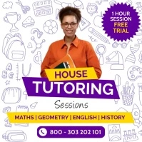 house tutoring home tuition online tutoring a Post Instagram template