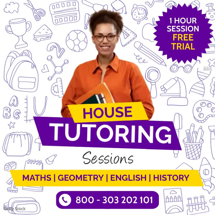 Tutor House Simple house tutoring home tuition online tutoring a Template | PosterMyWall
