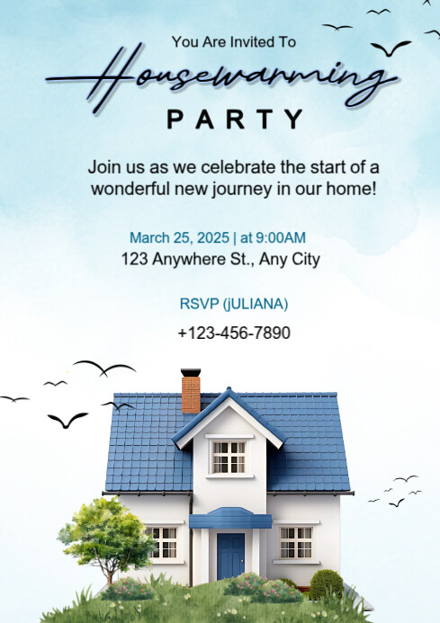 house warming A4 template