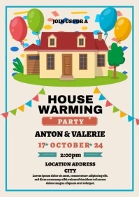 House warming invitation A4 template