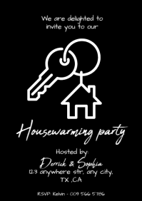 house warming invitation card A1 template