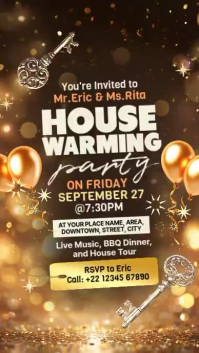House Warming Party Invitation Display Template Instagram na Kuwento