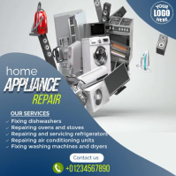 Branco Home Appliance Repair โพสต์บน Instagram Template