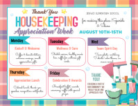 Housekeeping Appreciation Week Itinerary Løbeseddel (US Letter) template