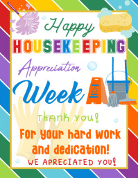 Housekeeping Appreciation Week Sign Printable Flyer (US Letter) template