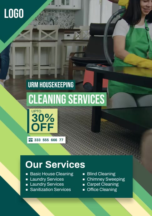 Housekeeping services video template | PosterMyWall