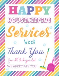 Housekeeping Week tags printable Flyer (US Letter) template